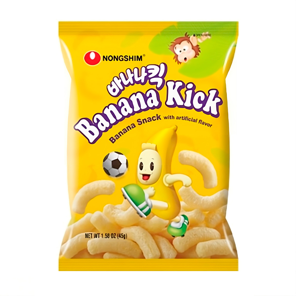 Banana Kick Botana Coreana Nongshim 45g (20pz)