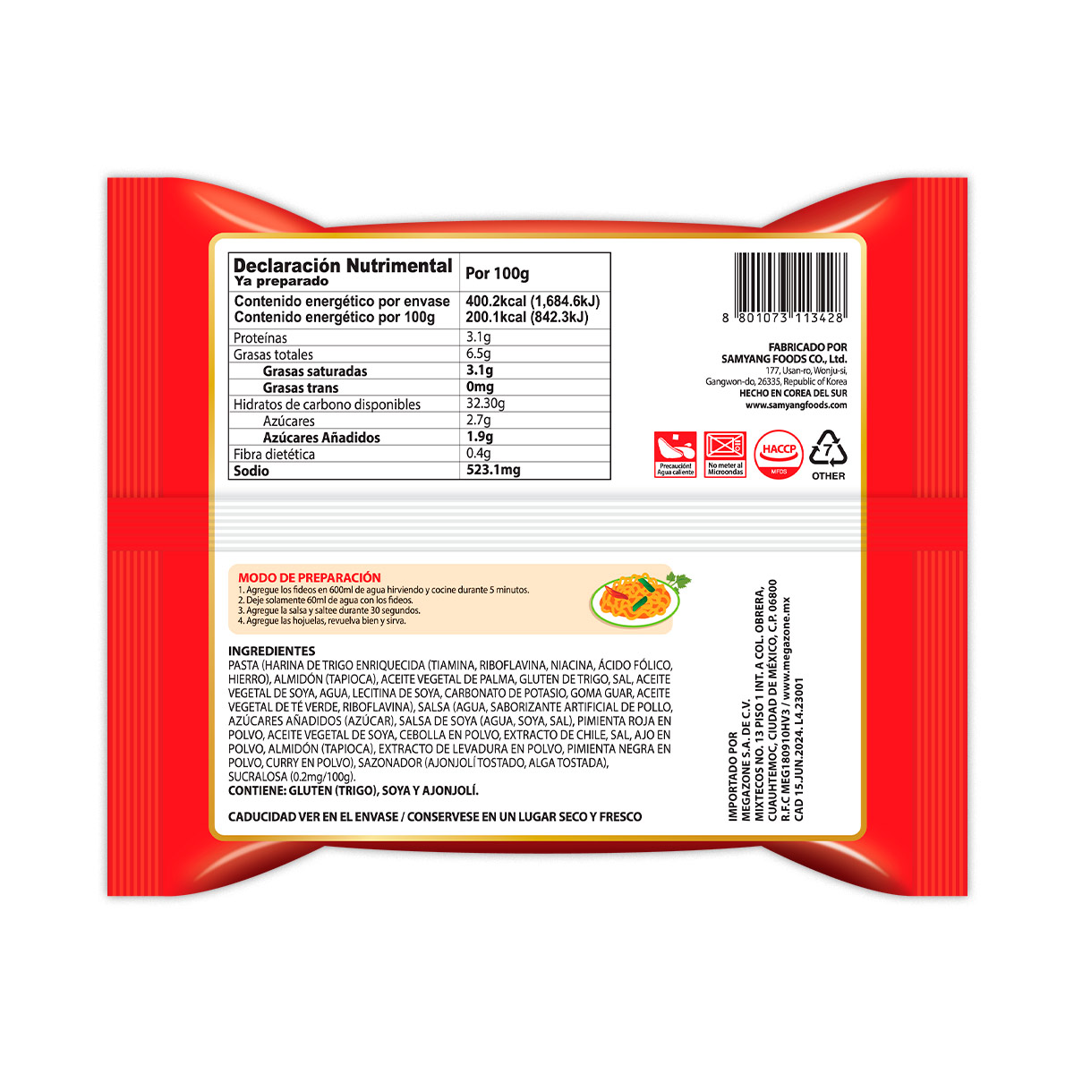 Ramen Picante 2X Buldak 140g (20 pzs)
