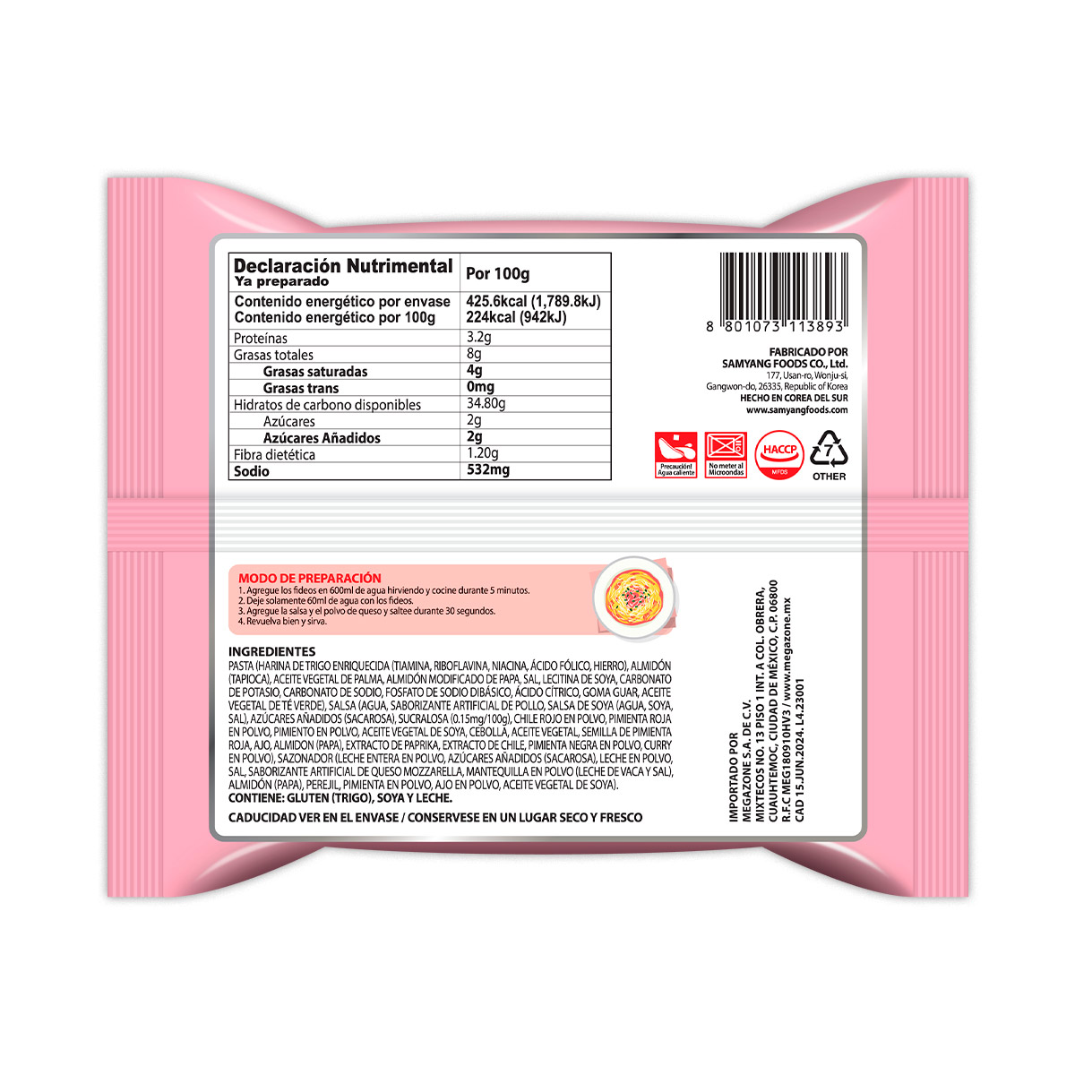 Ramen Picante Carbonara Buldak 140g (20 pzs)