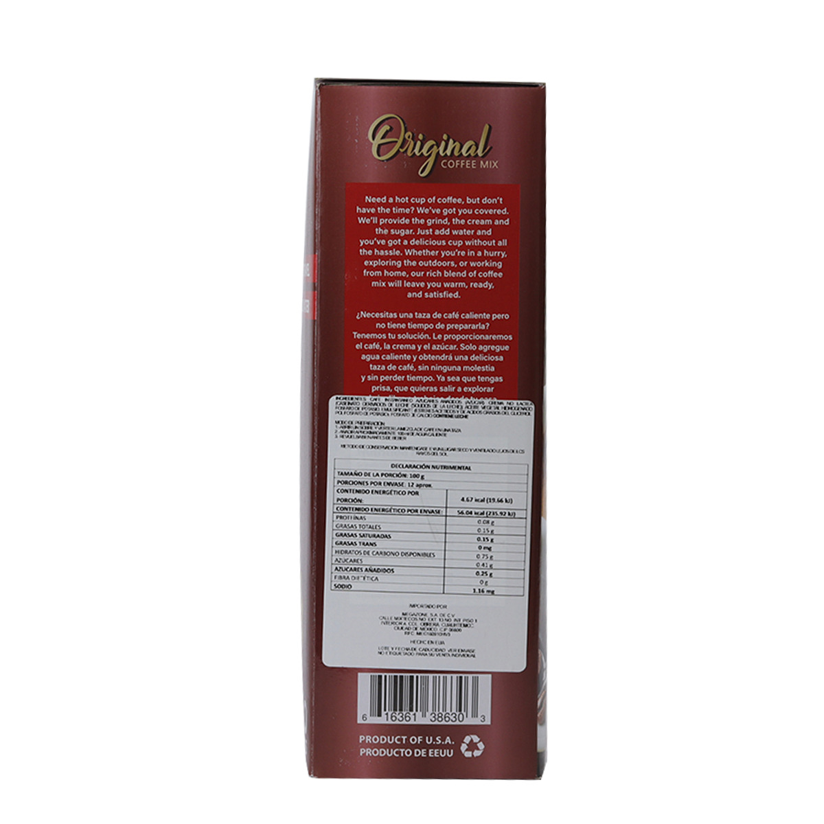 Café Instantáneo Original Mazel 1.2kg (100 sobres) / 8 cajas