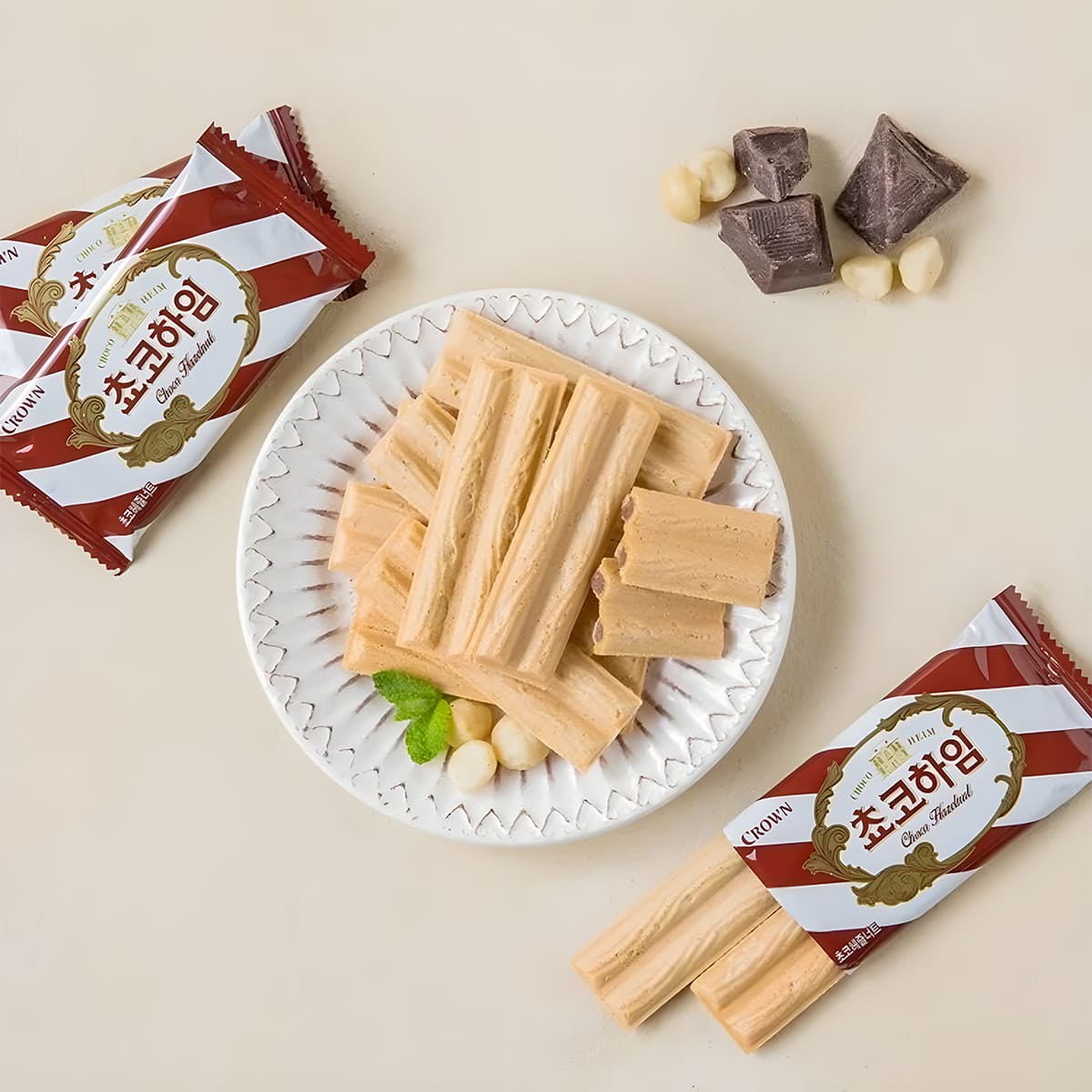 Galletas sabor Chocolate y Avellanas CROWN 284g (12 pzs)