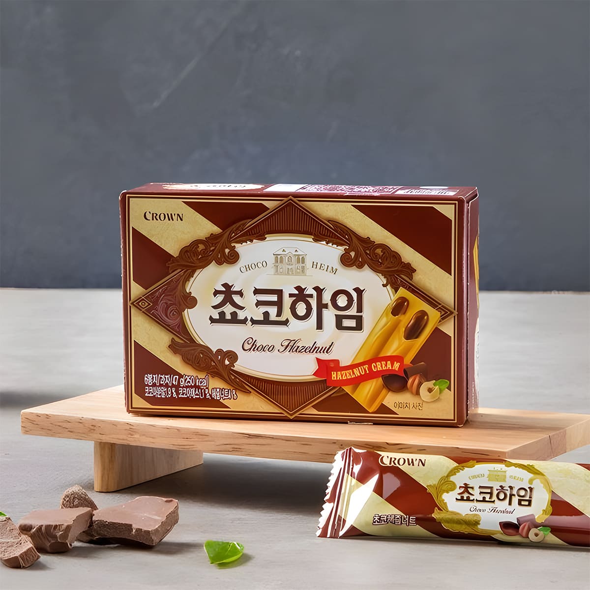 Galletas sabor Chocolate y Avellanas CROWN 284g (12 pzs)