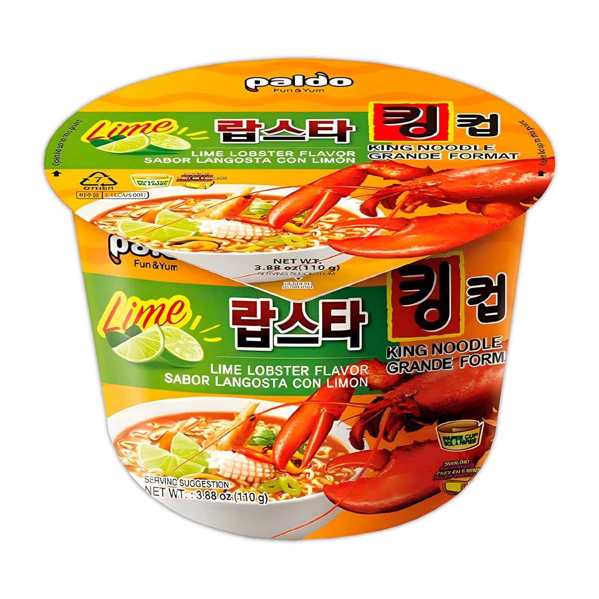 Ramen sabor Langosta con Limón Tazón de 110g Paldo (6 pzs)
