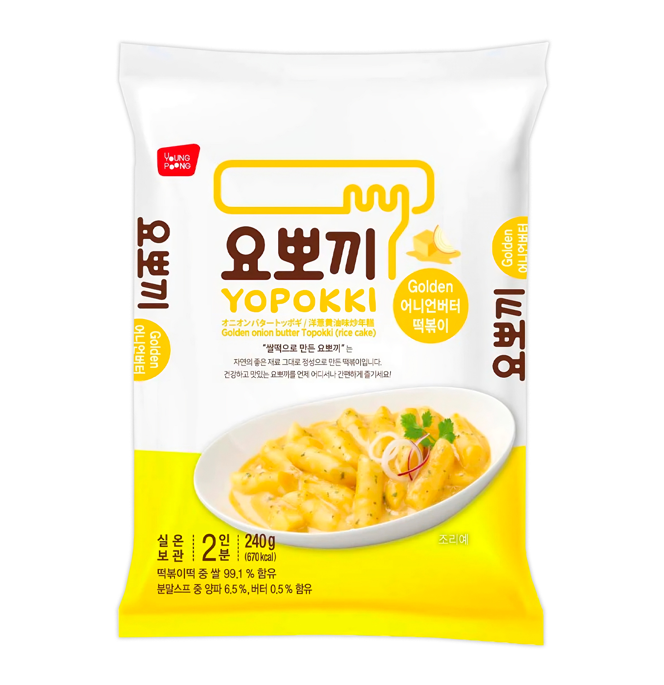 Topokki de Mantequilla Yopokki 240g (24 pzs)