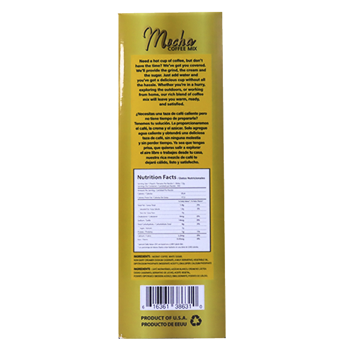 Café instantáneo Moca Mazel 1.2kg (100 sobres) / 8 cajas