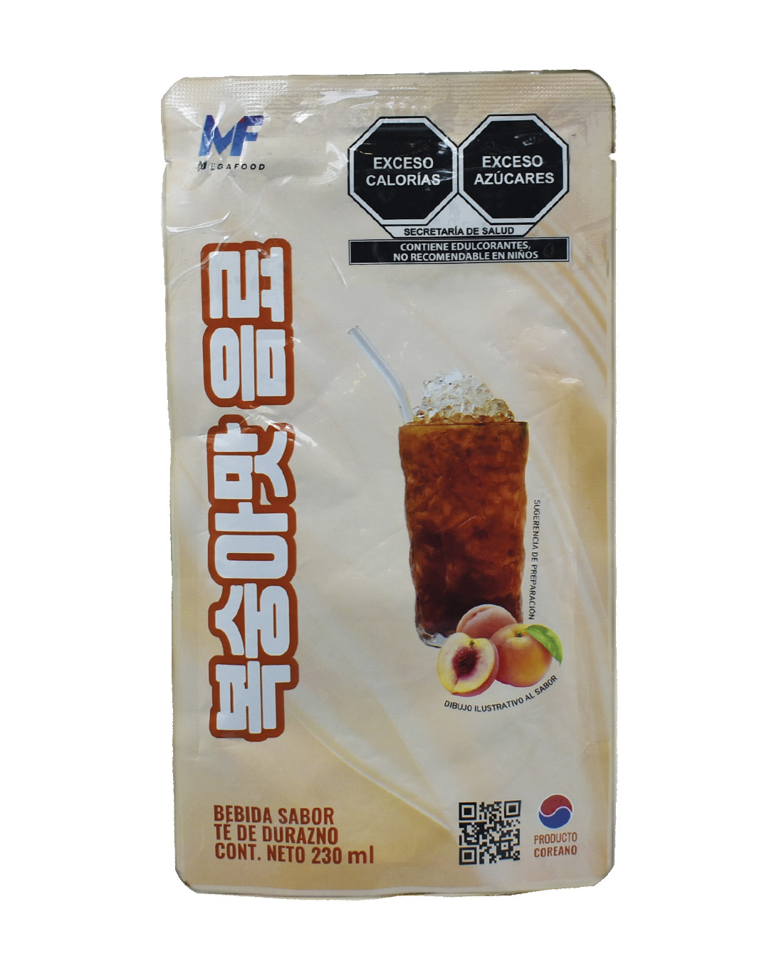 Bebida sabor Té de Durazno MEGAFOOD Bolsa 230 ml (10 pzs)