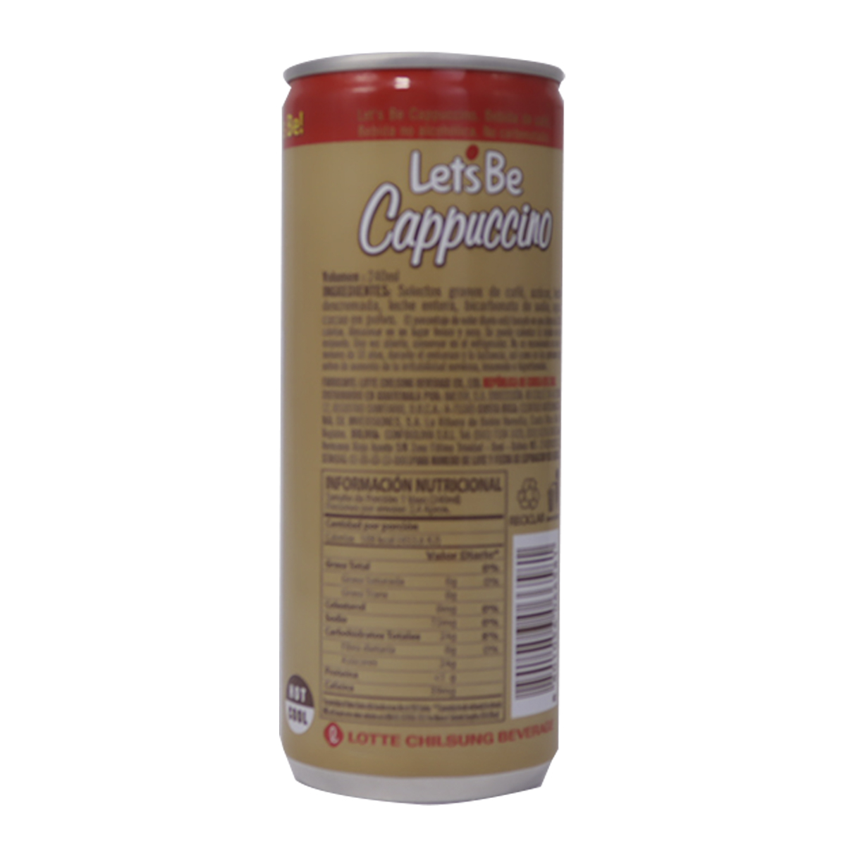 Café Coreano Let's Be Capuchino Lotte 240ml (30 pzs)