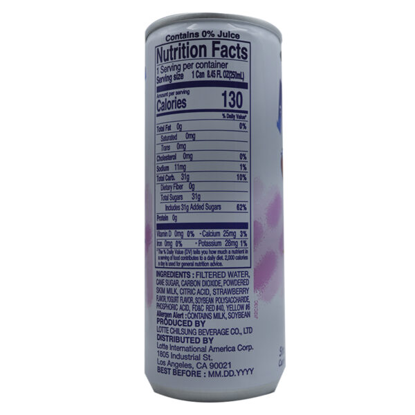 Bebida Coreana Milkis Fresa Lotte 250ml (30 pzs)
