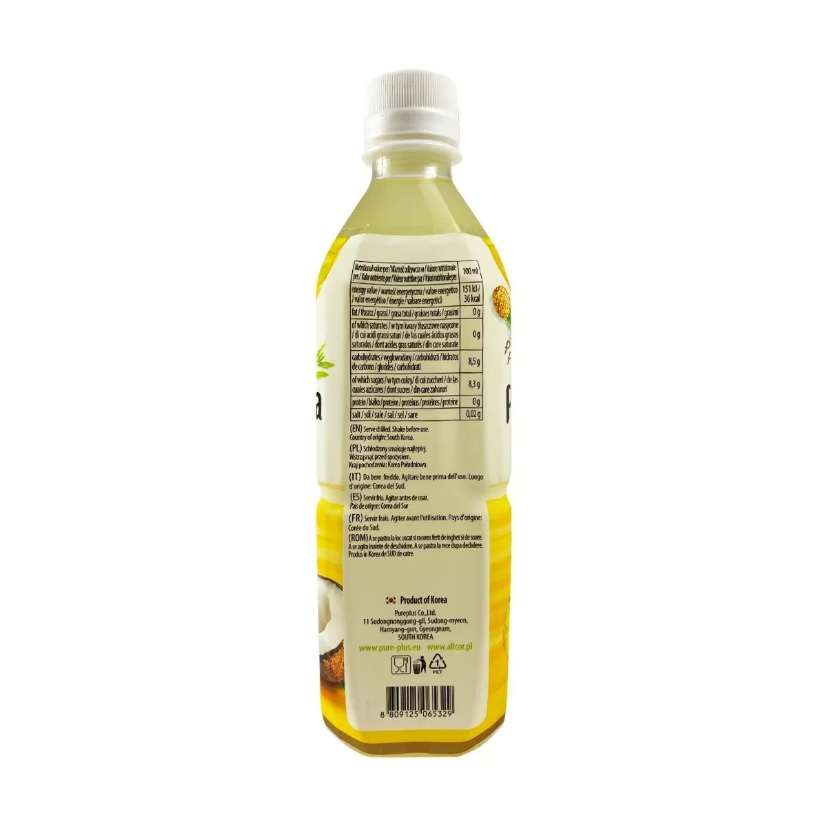 Bebida Cool Piña Colada Pure Plus 500ml (20 piezas)