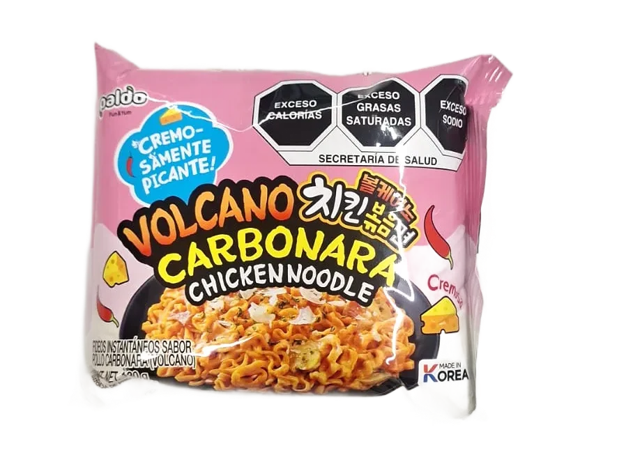 Paldo Volcano Ramen Sabor Pollo Picante Carbonara 130g (20 pzs)