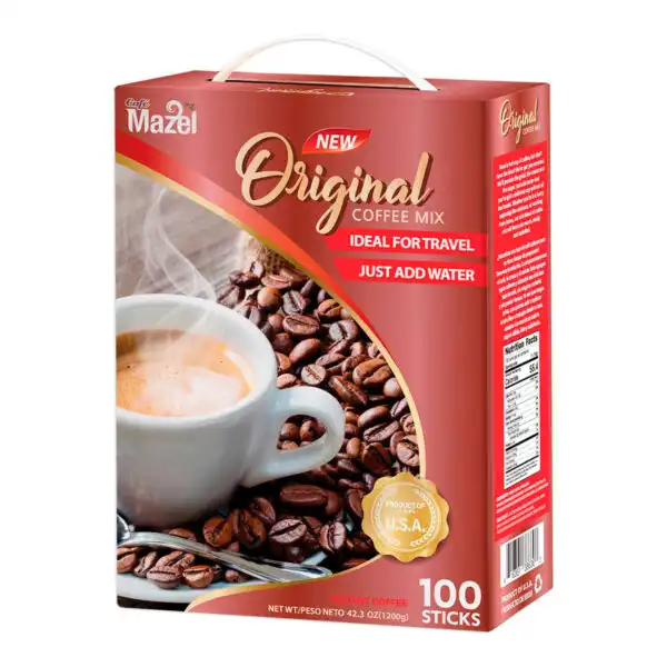 Café Instantáneo Original Mazel 1.2kg (100 sobres) / 8 cajas