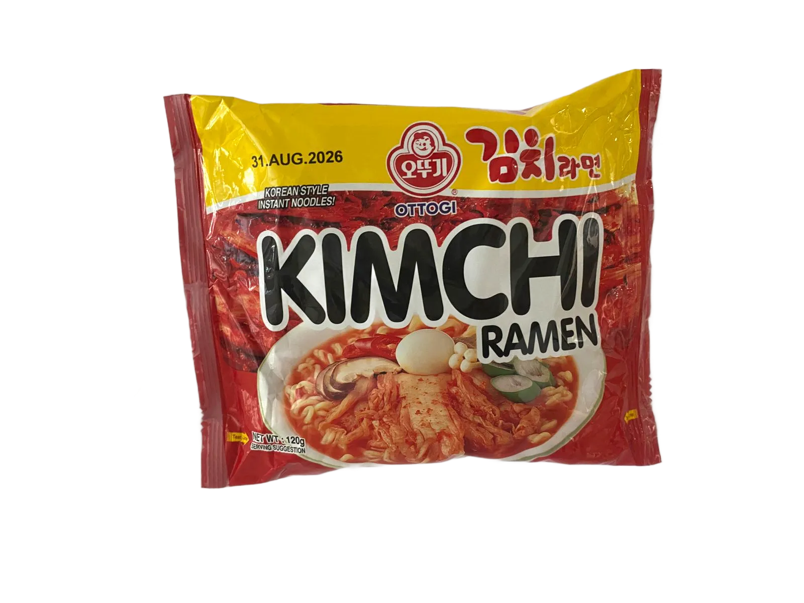 Ottogi Kimchi Ramen - Fideos Instantáneos Coreanos 120g (40pz)