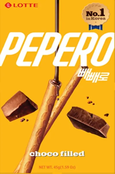 Pepero Chocofilled Lotte (40 pzs) – Galleta Coreana Rellena de Crema de Chocolate