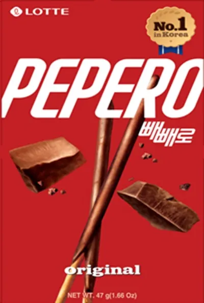 Pepero Original - Galleta Crujiente y Deliciosa cobertura de chocolate con leche