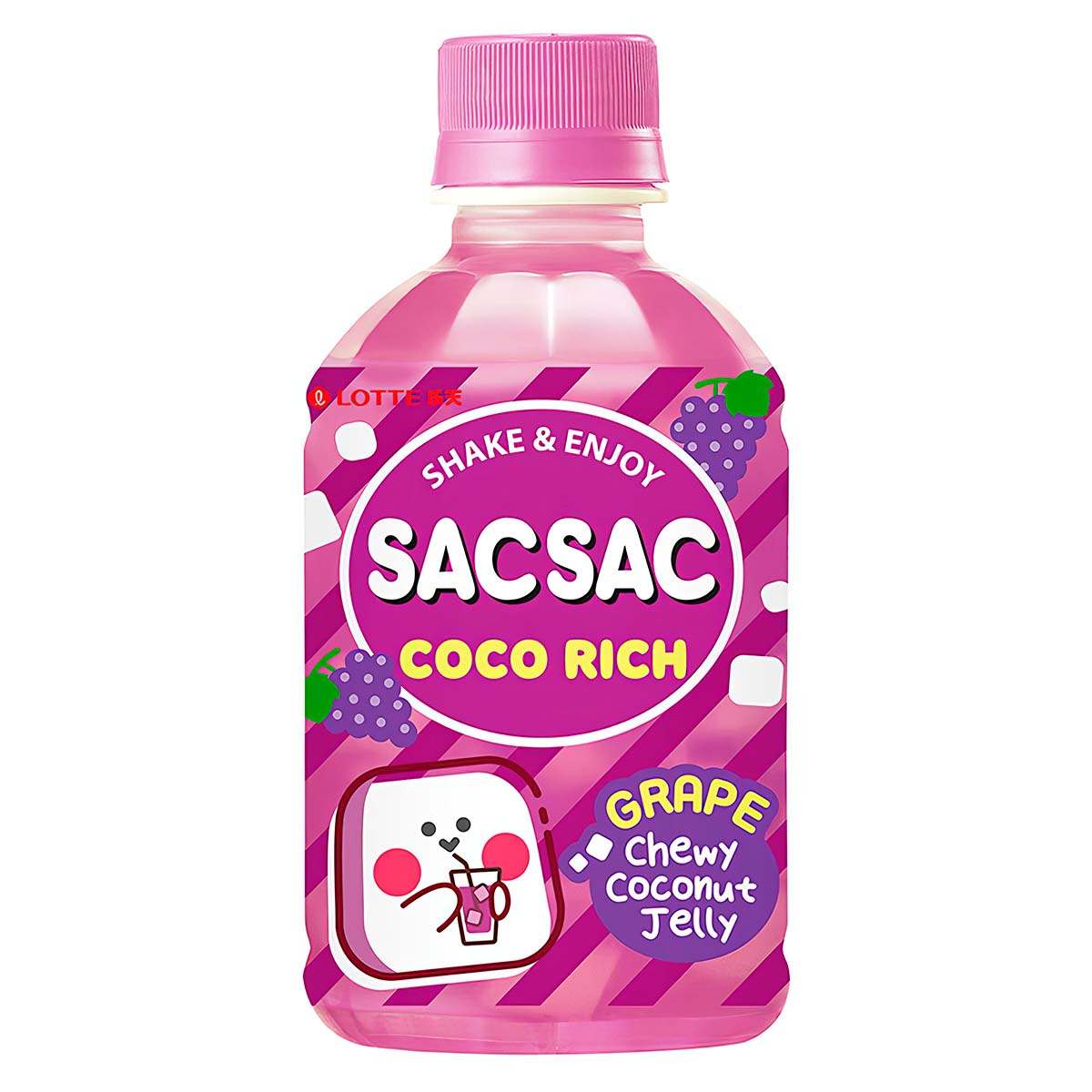 SAC SAC Coco Rich Uva 280ml 24 Pz – Bebida Coreana con Trozos de Coco