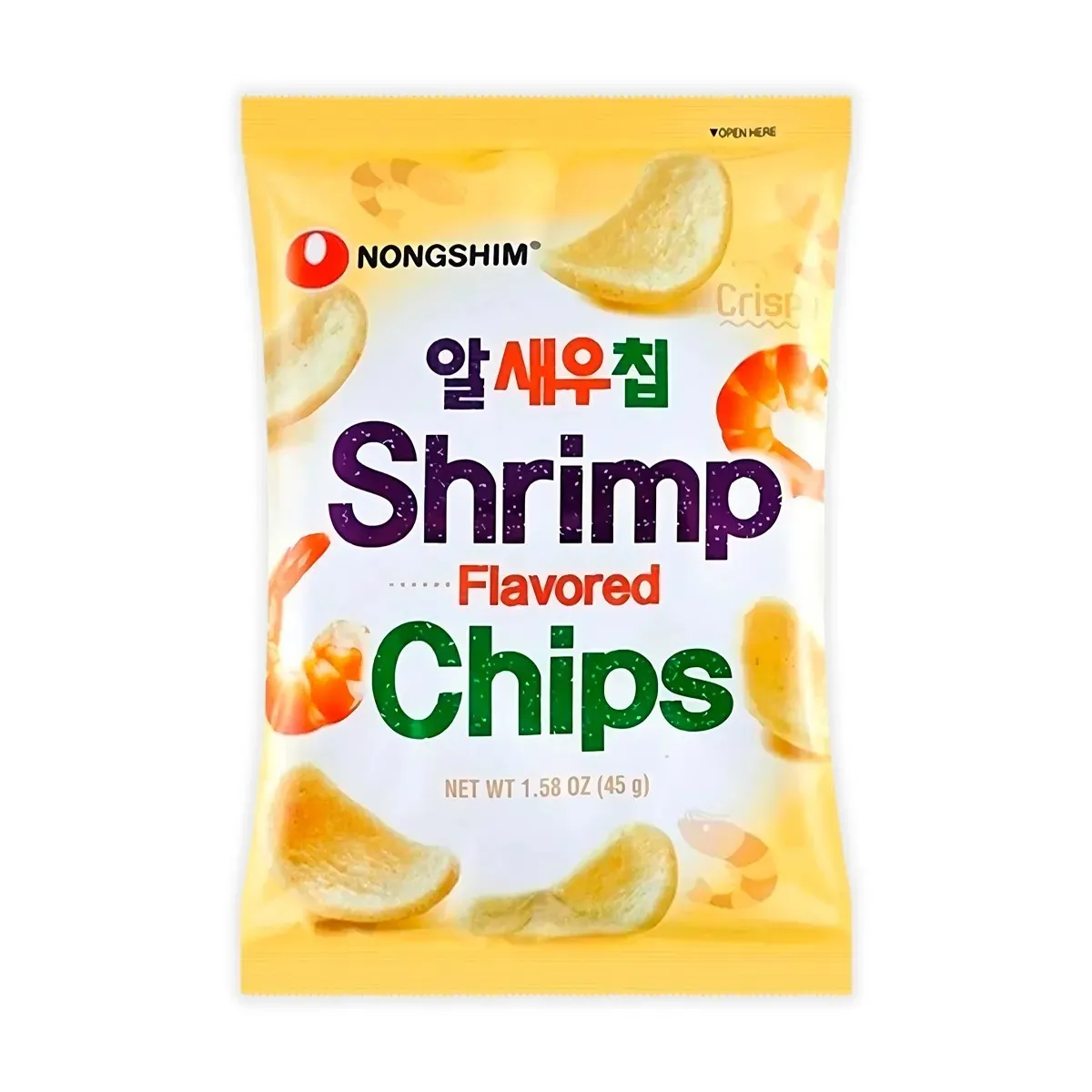 Nongshim Shrimp Flavored Chips 45g (20pzs) – Papas Coreanas Sabor Camarón Crujientes (20pzs)