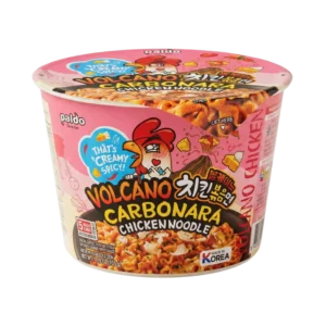Paldo Volcano Carbonara Chicken Noodle Bowl 105g x 16pz – Ramen Coreano Salteado Súper Picante y Cremoso