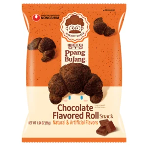 Nongshim Ppang Bujang Chocolate Flavored Roll Snack 65g 16pzs – Botana Coreana Enrollada Sabor Chocolate 16pzs