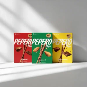 Pack Pepero Lotte 40 pzs – Original, Arroz Inflado, Desnudo y Almendras