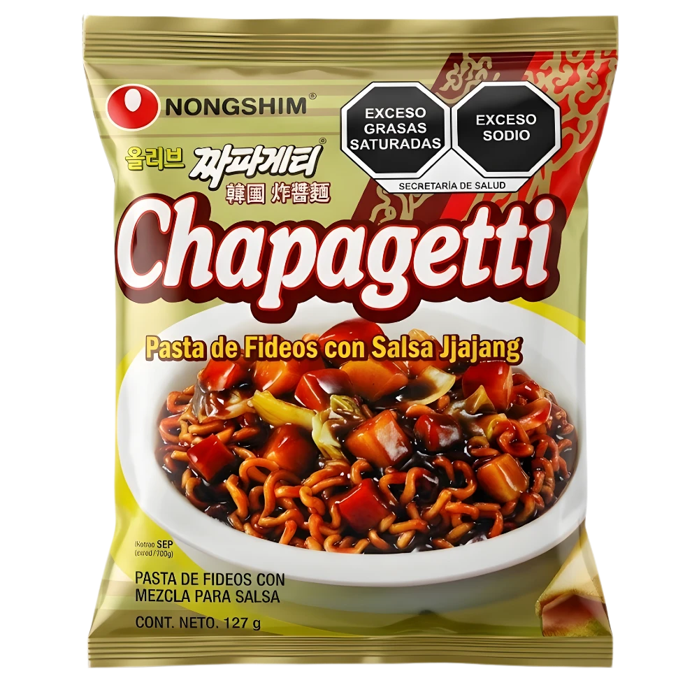 Nongshim Chapagetti 127g 10pzs – Pasta de Fideos Coreanos con Salsa Jjajang (Chajangmyeon) 10pzs